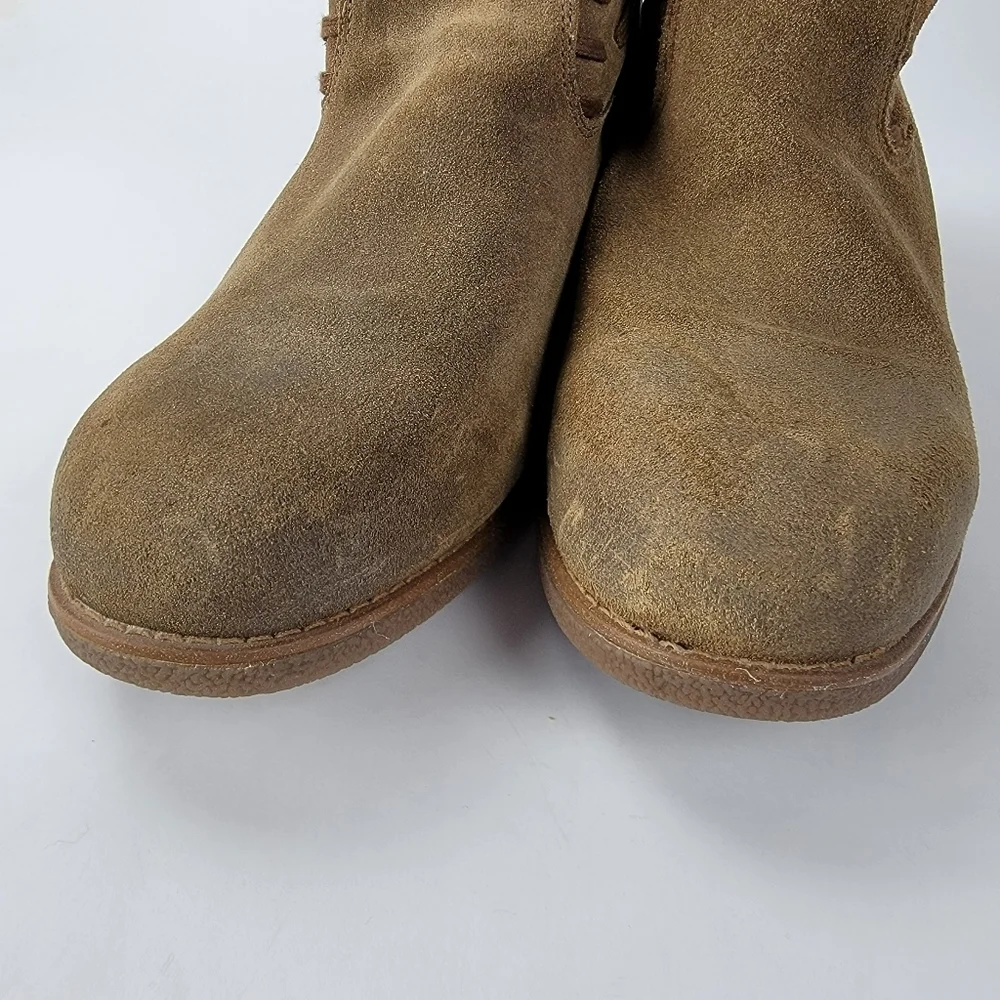ABEO Pro Women's Bristol Sheepskin Lined Suede Boot in Tan Size 10